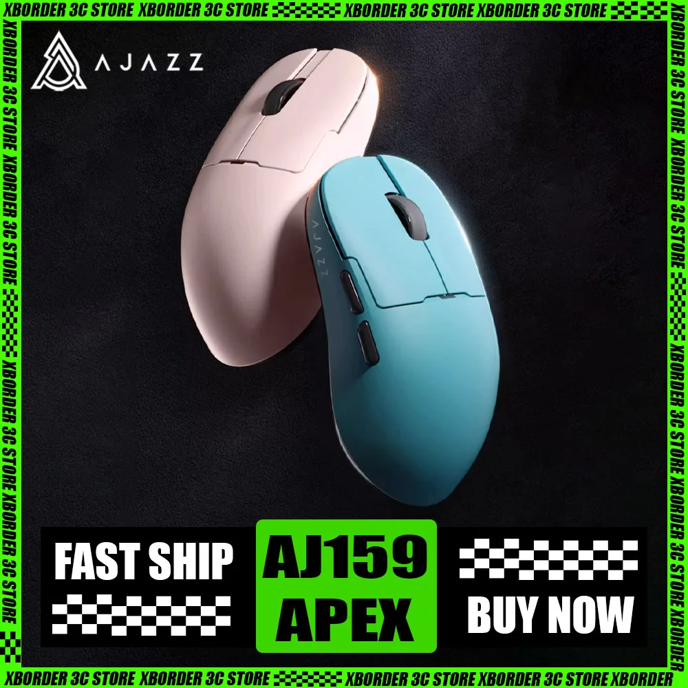 

New Ajazz Aj159 Apex Wireless Mouse Paw3950 Sensor Charging Base 8000hz Tri Mode Gaming Mouse 400mah Lightweight Pc Gamer Gifts