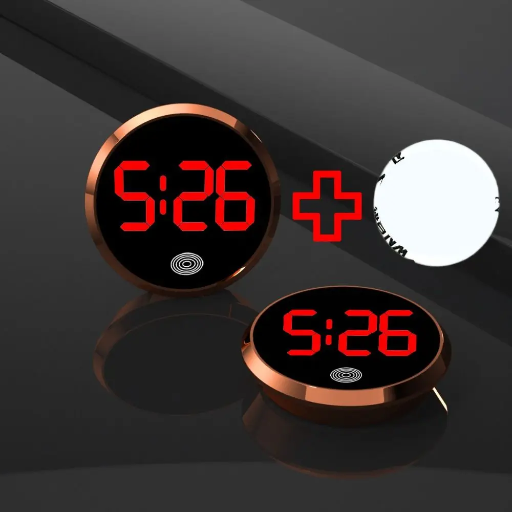Touch-Activated Car Dashboard Clock Mini Novelty Digital Clock Mute Simple LED Electronic Watch For Car Boat Bike Truck