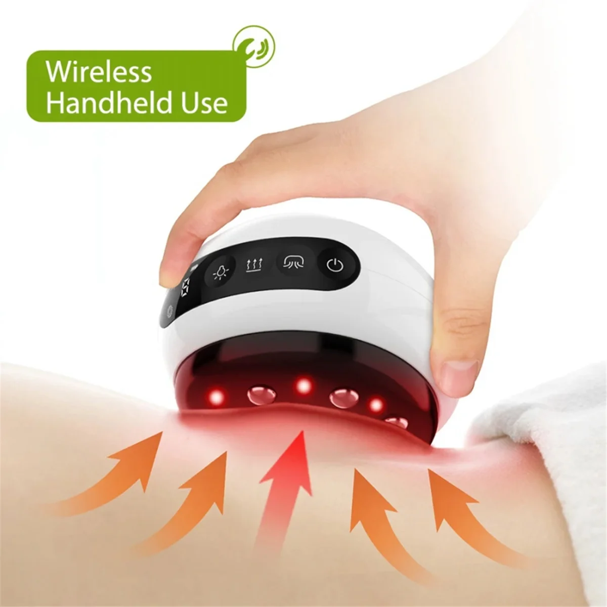 A99U Electric Cupping Massage LCD Display Guasha Scraping EMS Body Massager Vacuum Cans Suction Cup IR Heating Fat Burner