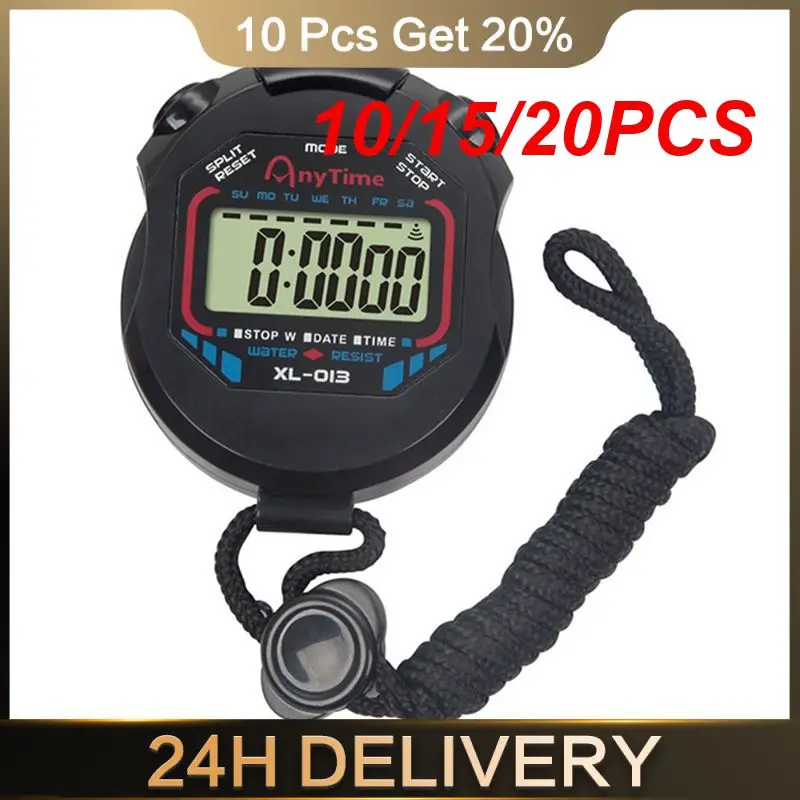 10/15/20PCS Sports Stopwatch Accurate Sporty Versatile Waterproof Stopwatch Digital Fitness Must-have Waterproof Professional