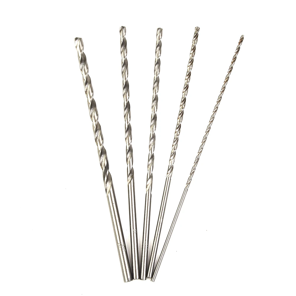 5Pcs Extra Long HSS High Speed Steel Drill Bit Set 2mm 3mm 3.5mm 4mm 5mm Bits Drill Hex Shank For Woodworking Hole Opener Tool