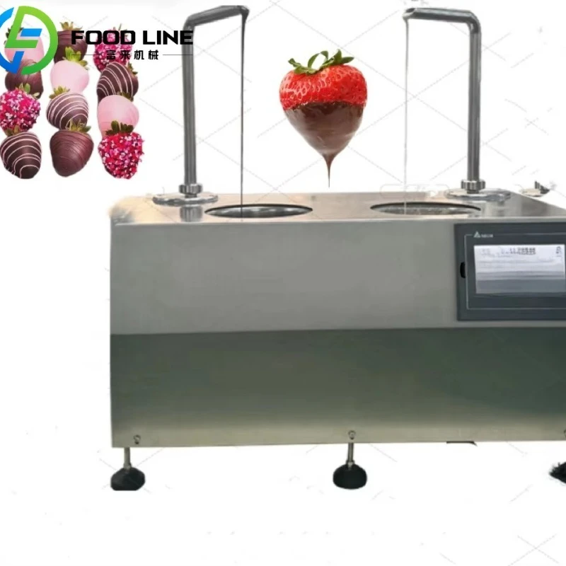 Double Head  Commercial Hot Chocolate Dispenser Automatic TMelting Fountain  for Strawberry Coating Chocolate Machine