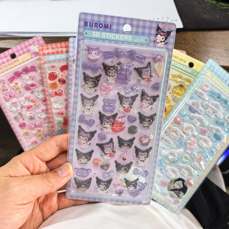 

In Stock……Anime Hellokitty Kuromi Stitch Sanrio Cinnamoroll 3D Stickers Transparent Jelly Decor Sticker Phone Case DIY Kids Toy！