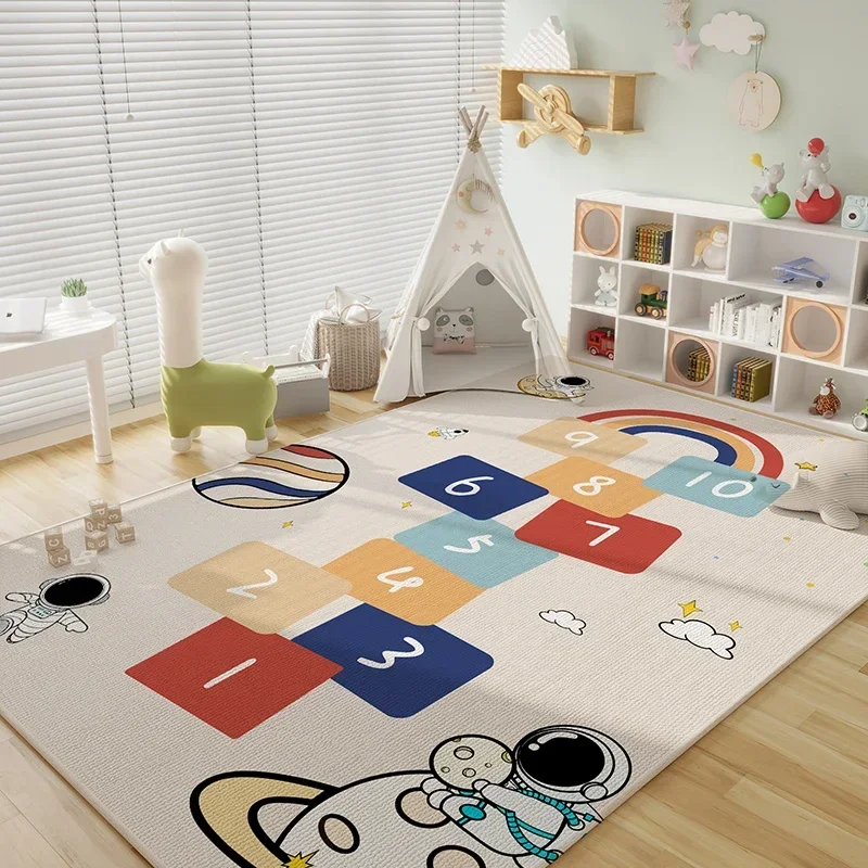 Jumping Plaid Cartoon Children's Carpet Cute Animal Living Room Bedroom Carpets Removable Rug Non-slip Machine Washable Rugs 양탄자