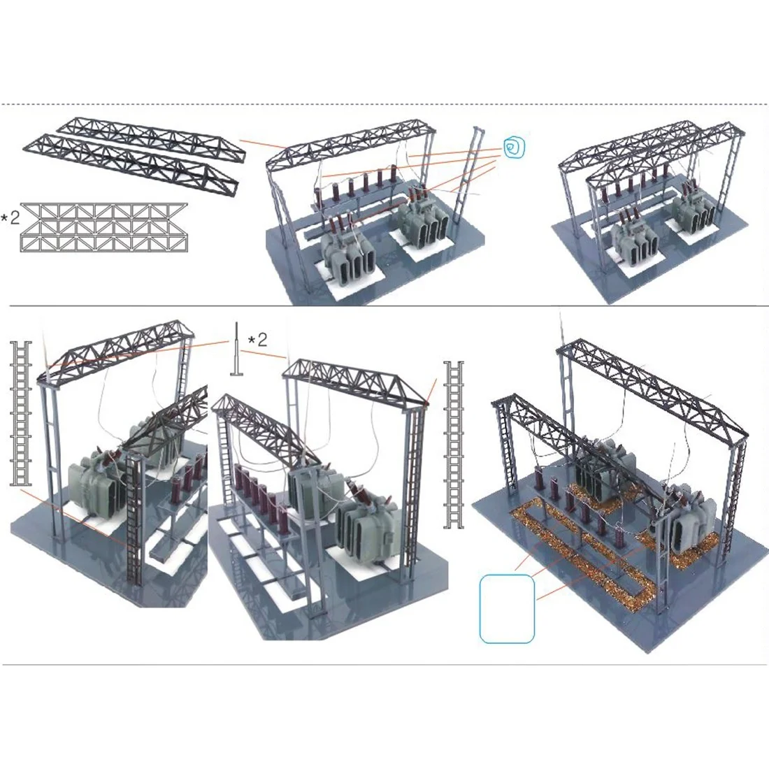 1:87 HO Scale Train Model Substation Model for Sand Table