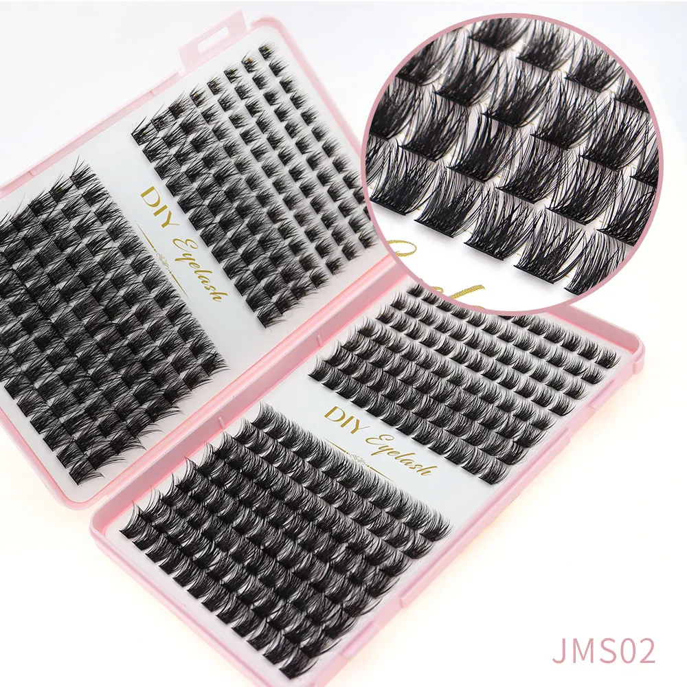 DIY Home Wimpernverlängerungsset 384, Cluster aus künstlichen Wimpern für dicke, lange Wimpern, Broschüre im Lieferumfang enthalten, für Wimpern mit verlängertem Verschleiß