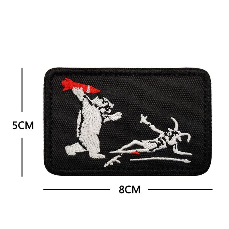 Cat Spearfish Missile Bear ricamo Patch Blackbeard Pirate Flag distintivo tattico per abbigliamento giacche decorazioni fai da te Applique