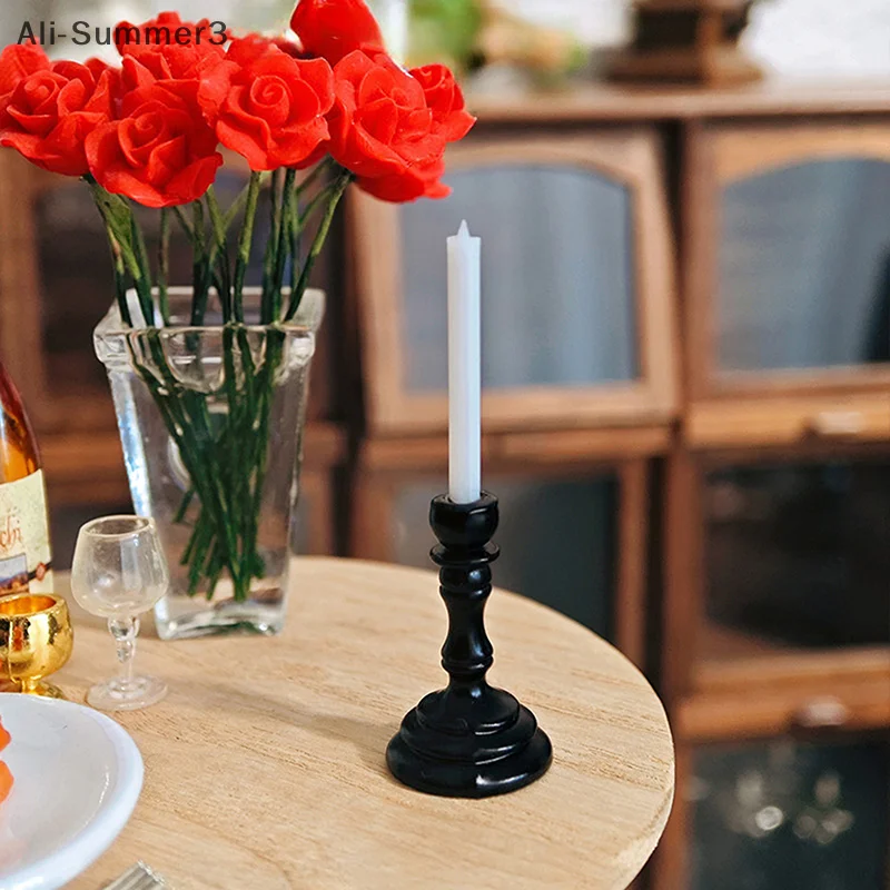 Miniature Simulation Candlesticks Ornament Model Dollhouse Candles Furniture Toy Pretend Play Doll House Decoration Accessories