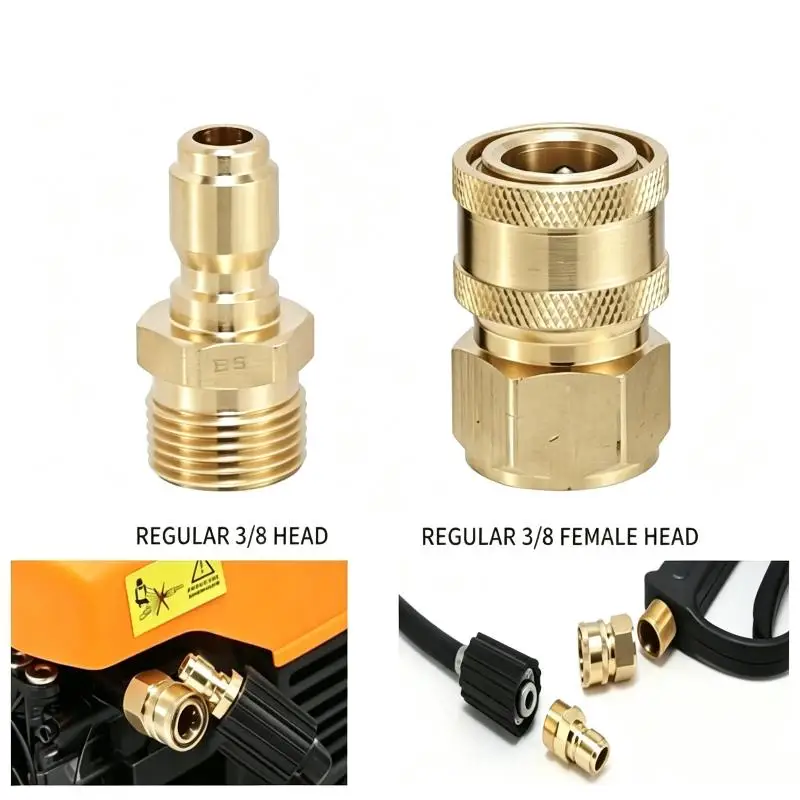 Quick Plug Washer Brass Pressure Release Connector M22 15 Female 1/4 Male Pair Hose Inch Adapter Gar