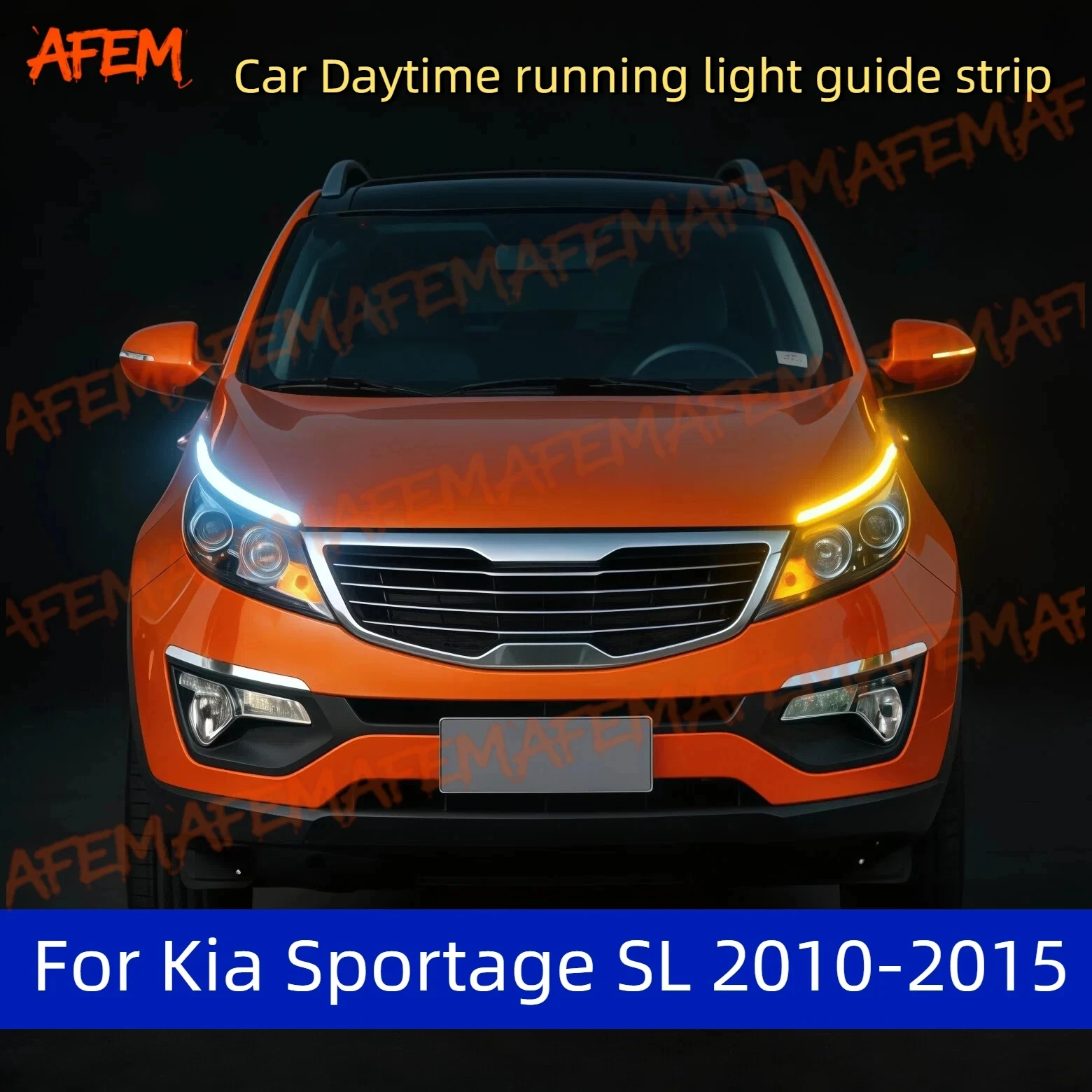 Car DRL Daytime Running Light Start Scan Style Sequential Flowing Turn Signal Light Ultra-Thin LED For Kia Sportage SL 2010-2015