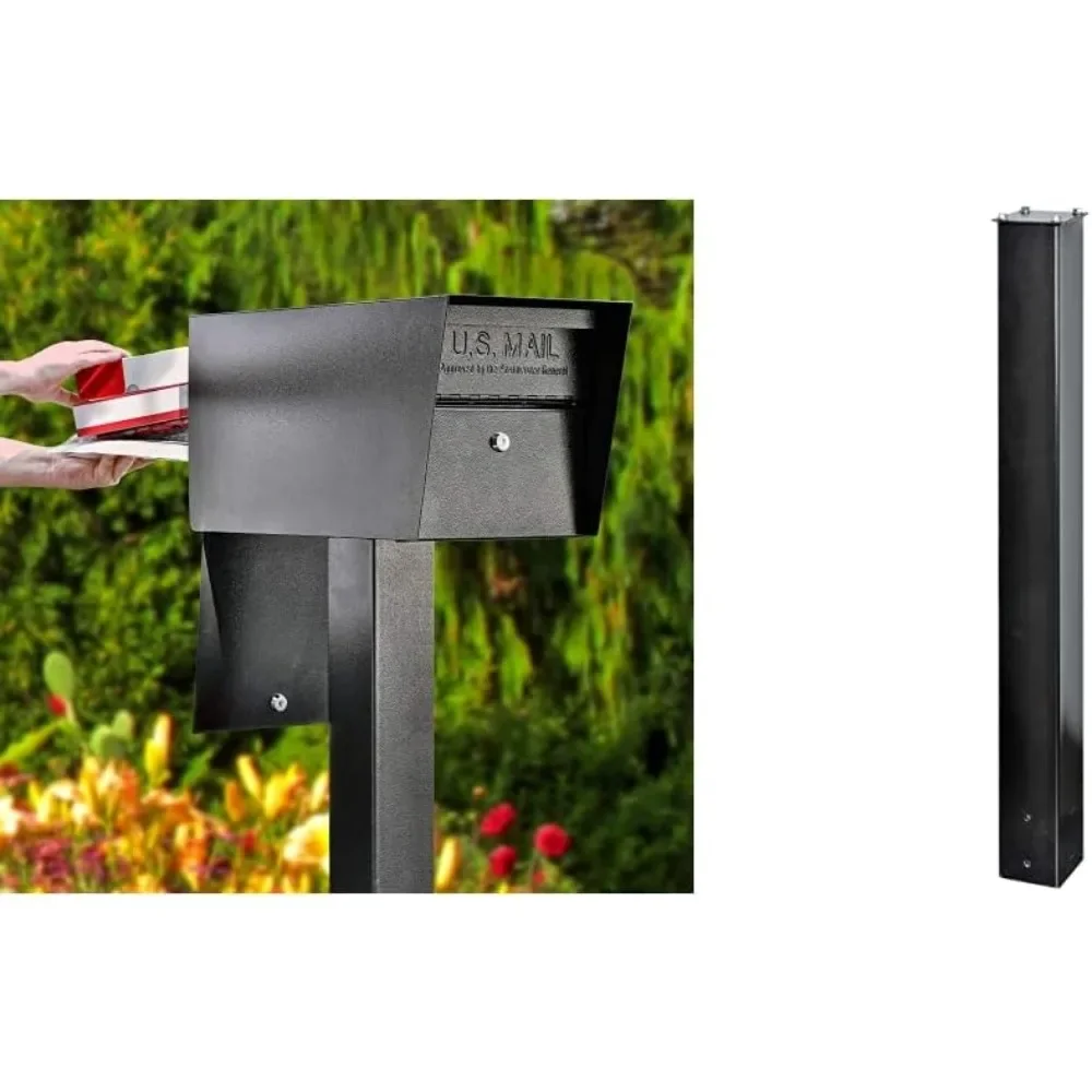 

Street Safe Latitude Locking Security Mailbox (Black) and In-Ground Mounting Post Post Box Outdoor Outside House Mail Garden