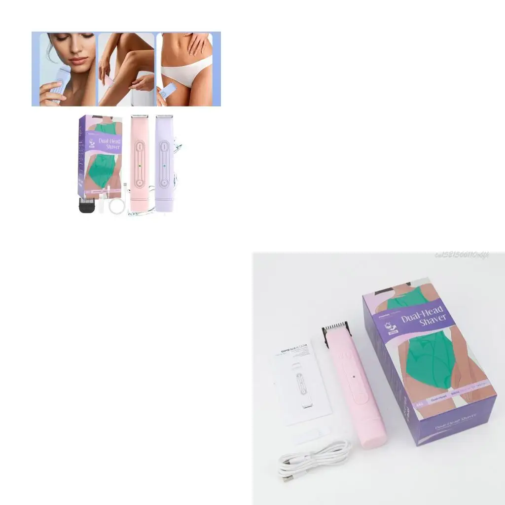 

27RB Women's Body Shaver 2 in 1 Rechargeable Trimmer for Pubic Hair Underarms Face