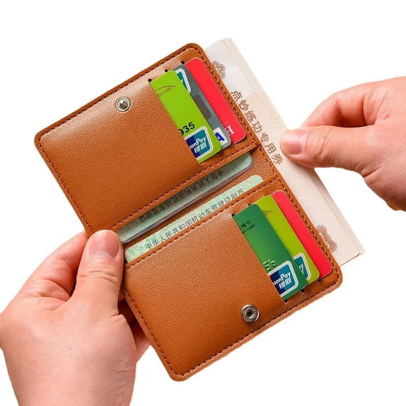 

Unisex New Card Wallet Hasp Women's purse simple card bag folding money clip driver's license Protective Cover Small Wallet