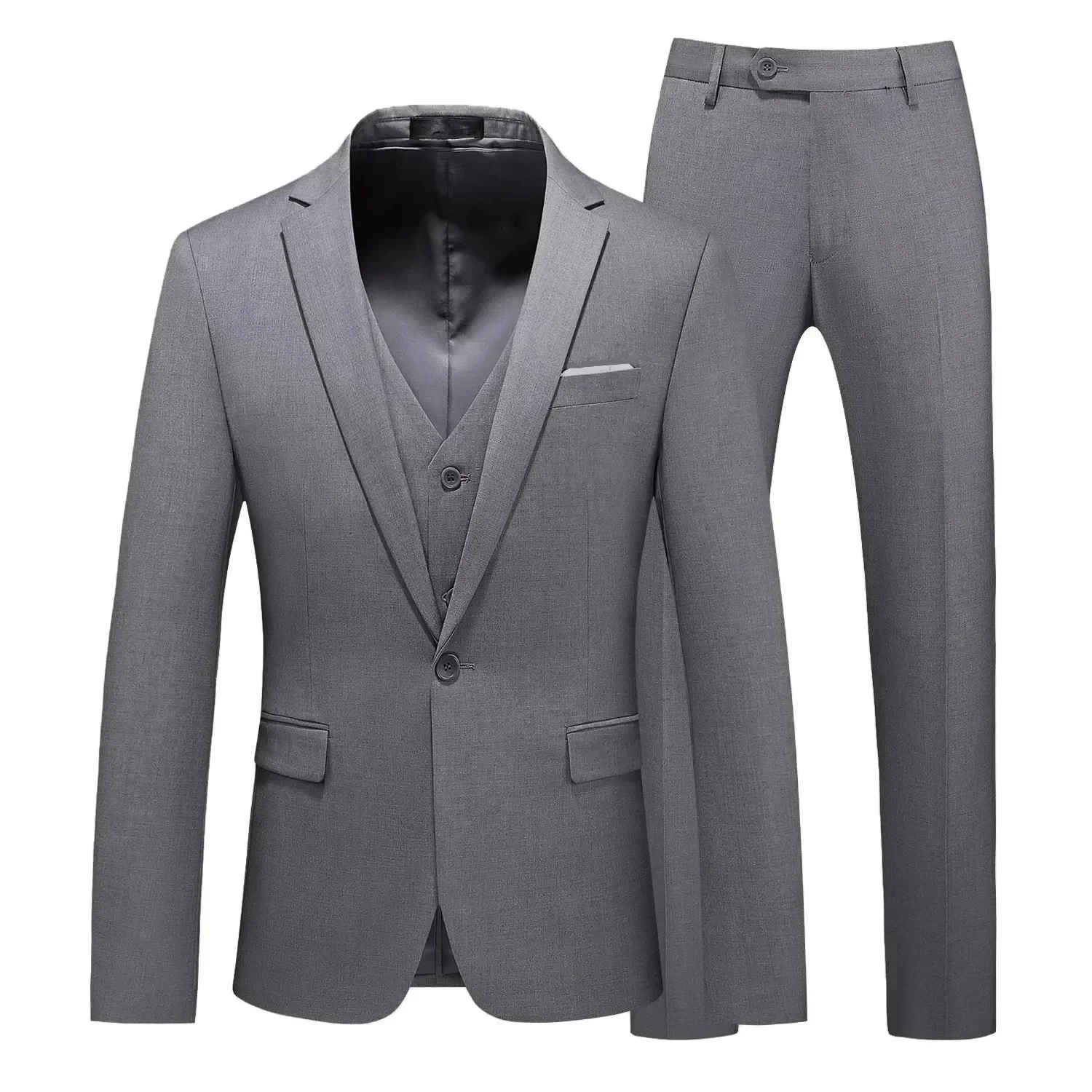 

kx141 High Quality Gentleman Black 3 Piece Suit Set / Blazers Coat Jacket Pants Classic Trousers Vest