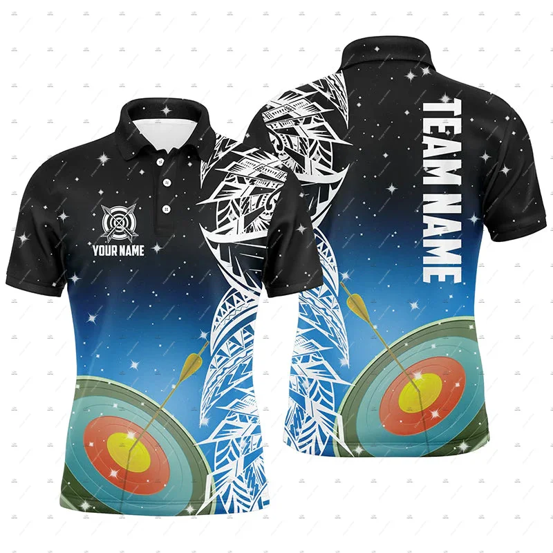 Custom Name Mesh Breathable Archery Graffiti Archer Shooter Vintage 3DPrint Harajuku Summer Short Sleeves Polo Jersey Shirts A3