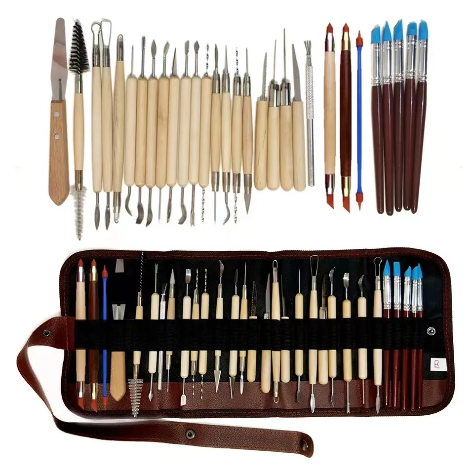 Pottery Clay Sculpting Tools Set Kit Smoothing Wax Carving Pottery Ceramic Tools Polymer Shapers Modeling Carved Tool Sculpture