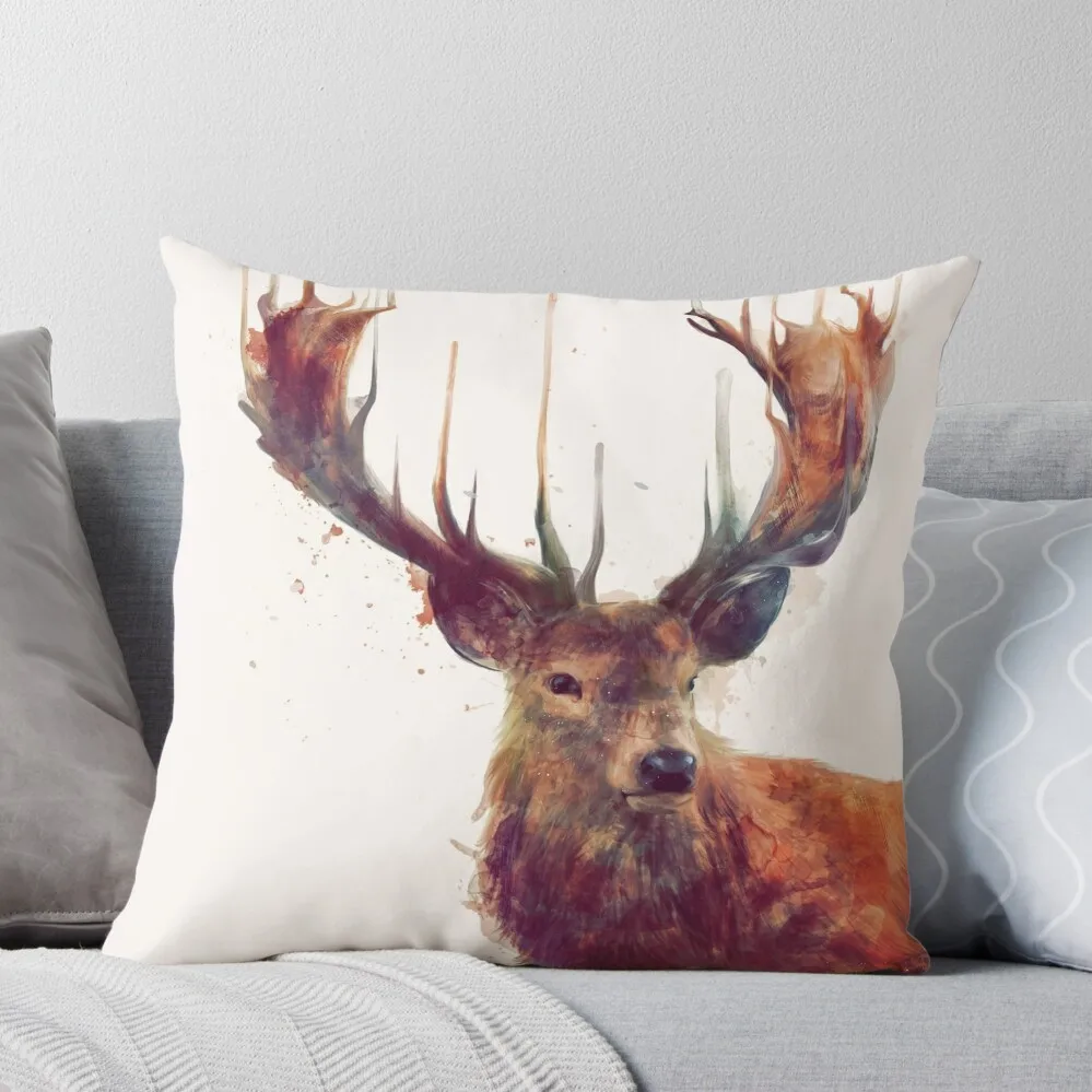 Red Deer Throw Pillow Throw Pillow Covers anime girl