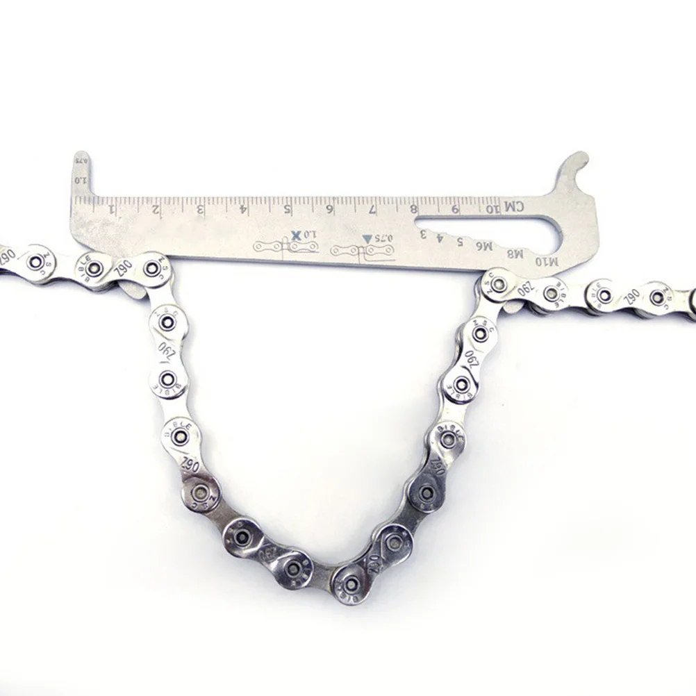 

Bike Chain Checker Stainless Steel Durable Chain Indicator Tool for Accurate Measurement Road Repair Gauge Replacement