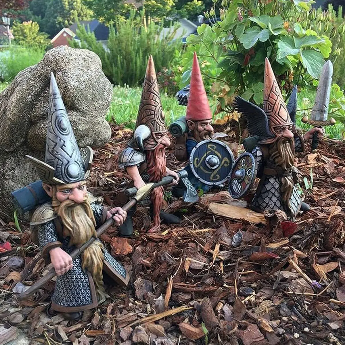 

Средневековые охранники, садовые статуи гномов, уличный декор для сада, армейский воин, статуи из смолы для двора