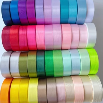 22Metry DIY Ręcznie robione kokardki Materiał rzemieślniczy Wstążka satynowa Boże Narodzenie Nowy Rok Ślub Urodziny Festiwal Taśma do pakowania prezentów