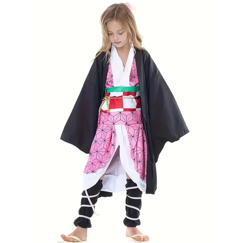 ชุดชุดคอสเพลย์อนิเมะญี่ปุ่นกิโมโนเด็กผู้หญิง1ชิ้นชุดการแสดงบนเวทีชุดปาร์ตี้