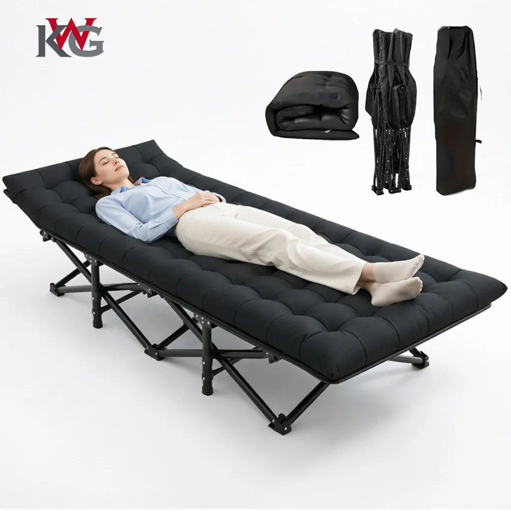 Lettino da campeggio pieghevole, leggero e portatile, traspirante, confortevole, versatile, ideale per l’uso all’aperto, in ufficio, per un riposo pomeridiano o per l’assistenza domiciliare, letto
