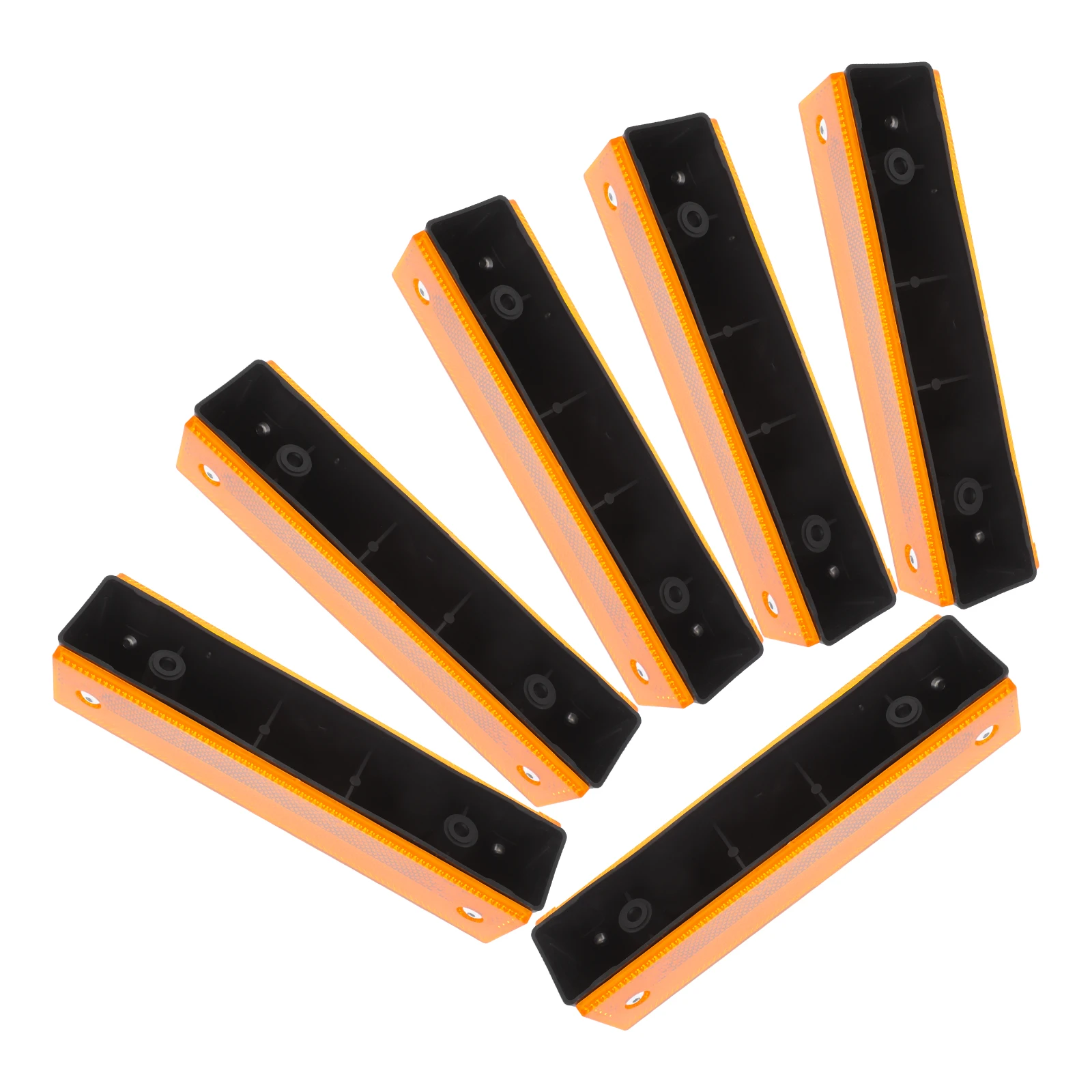 

6pcs Double Sided Yellow Rectangle Reflective for Roadway Tunnel Wall Pavement Sidewalk Traffic Control Outdoor