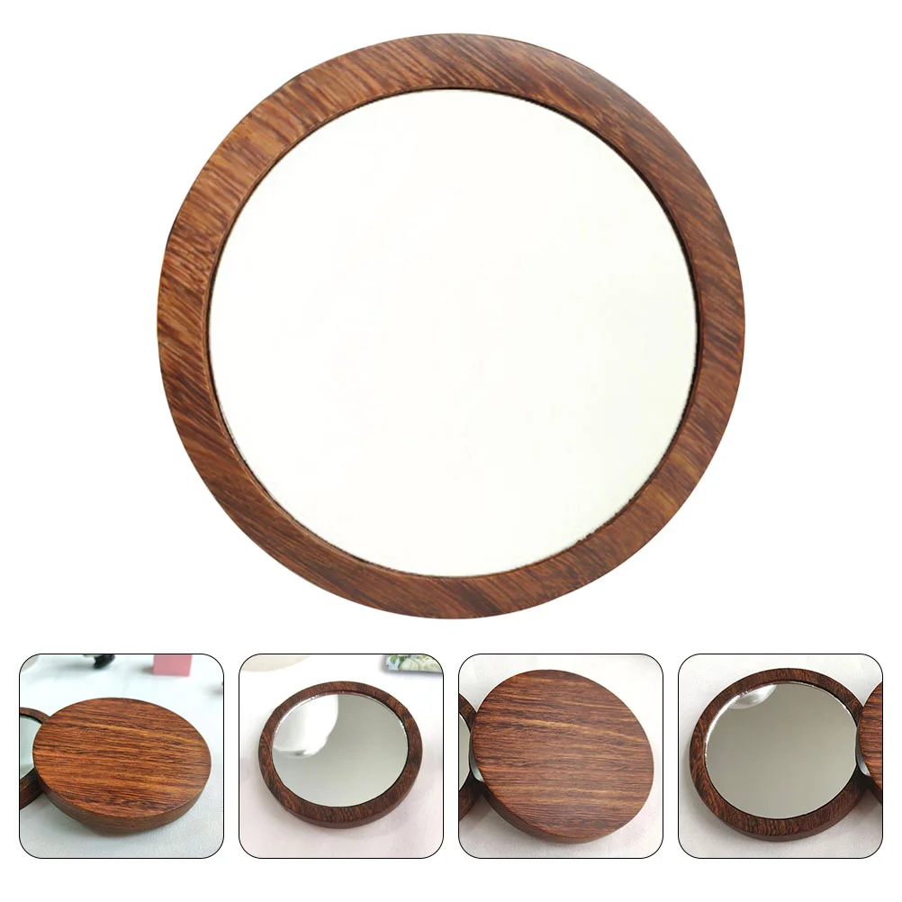 Tragbarer Make-up-Spiegel, Dekoration, Figur, Holz, kompakte Tasche, klein, Miss