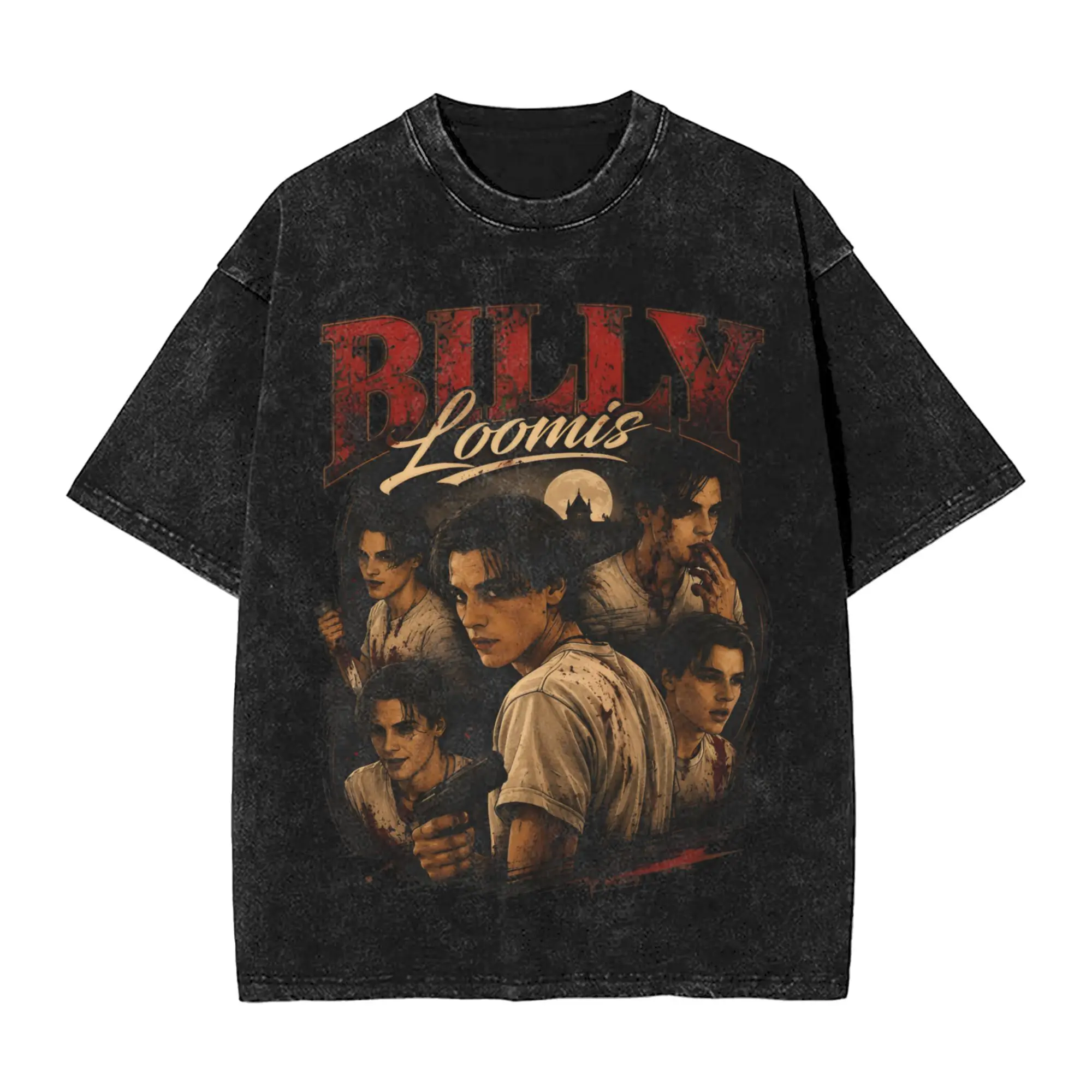 Oversized Washed T Shirt Billy Loomis  Cotton T-Shirts ScreamMovie Leisure Tee Shirt for Male Summer Y2K Funny Casual Top Tees