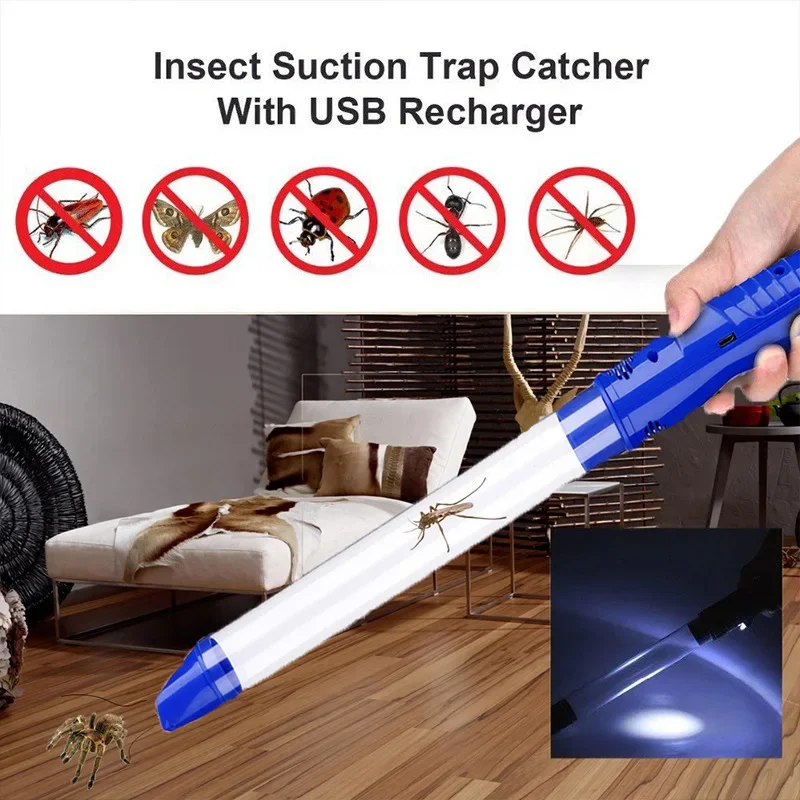 For Home Garden Strong Suction for Spiders Flies Crawling Pests Handheld Electric Insect Vacuum USB Charging Bug Vacuum Catcher