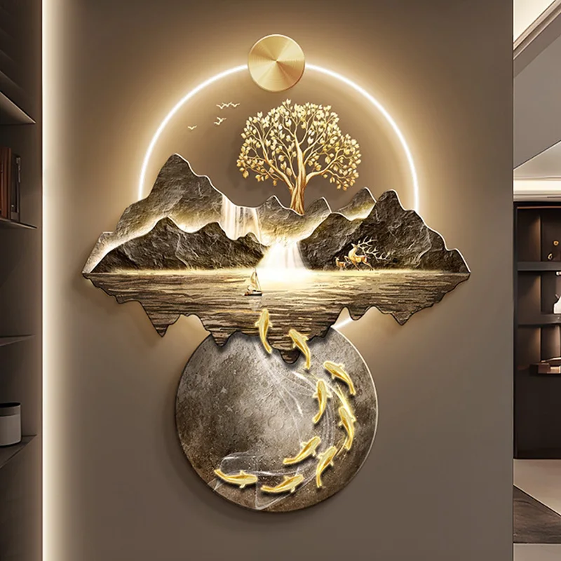 

Wall Decoration LED Lighting Crystal Painting Acrylic Wall Art HD Printing for Living Room Home Decor50*70cm