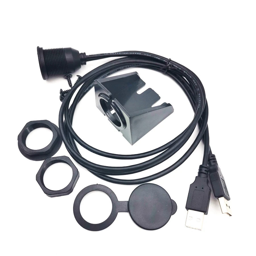 Picture 5: Pro Car Stereo Dashboard Flush Mount Dual USB 2.0A Male To Female Extension Wire