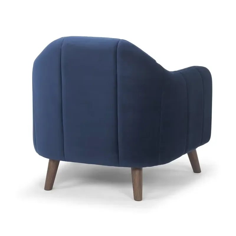 Handmade Single Sofa Chair Multi-colored Velvet Fabric Tufted Reclining Armchair with Wooden Legs 93x89x80cm for Living Room