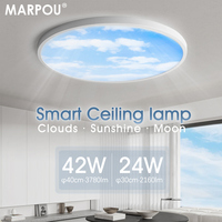 MARPOU Blue sky Ceiling Lamp 42W 24W Smart Lights APP/Remote Control Dimmable for Living room Led ceiling lamp Home Decoration