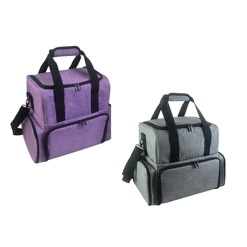 Portable Nail Polish Storage Bag Handbag With Shoulder Strap Removable Divider Travel Multi Carrying Case Bag