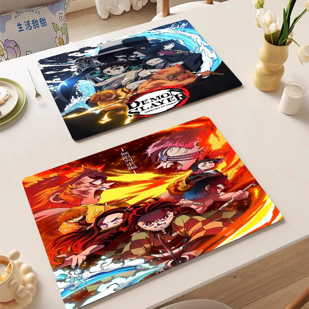 

Anime Demon Slayer Kimetsu No Yaiba Kitchen Draining Mat Tableware Pad Coffee Dish Drying Mat Placemat Kitchen Drain Pad