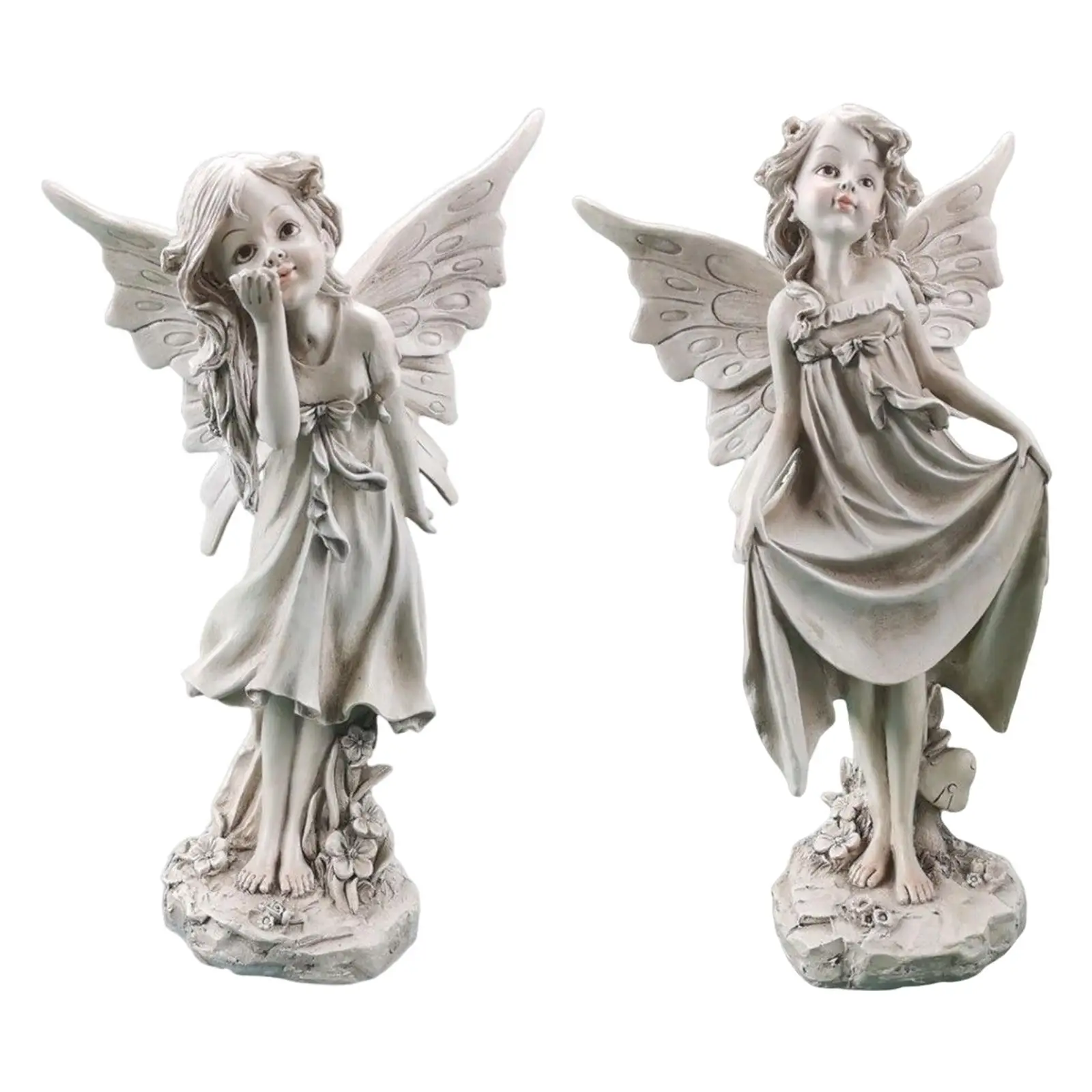 

Fairy Statue Figurine Fairies with Wing Sculpture for Yard Landscaping