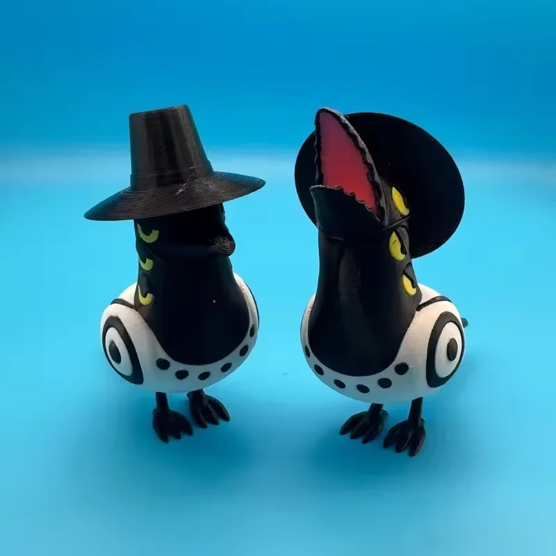 13cm 3Dプリントカラスフィギュア カラス鳥モデル ハンタースタイルディスプレイ玩具 クリエイティブアニマルオーナメント アニメ風コレクタブル