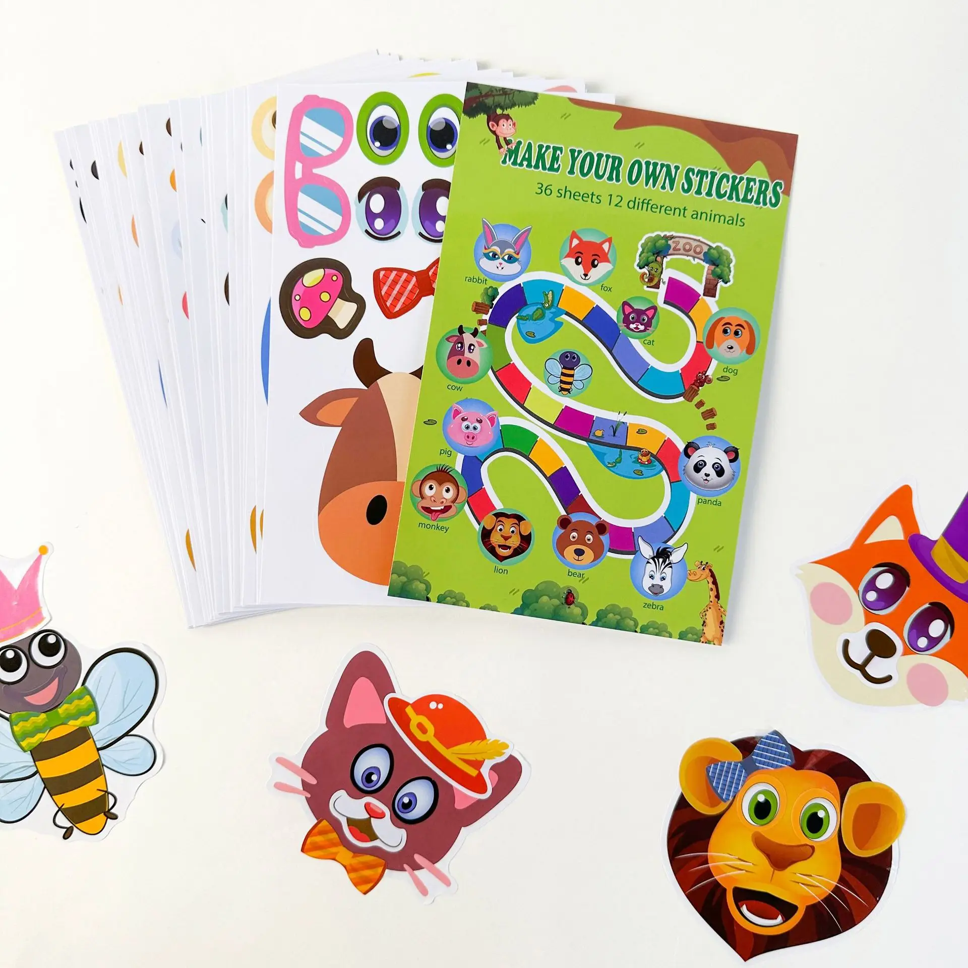 36 枚面白い子供用ドレスアップパズルステッカーかわいい漫画クリエイティブ楽しい子供用パズルアカウント素材防水ステッカー