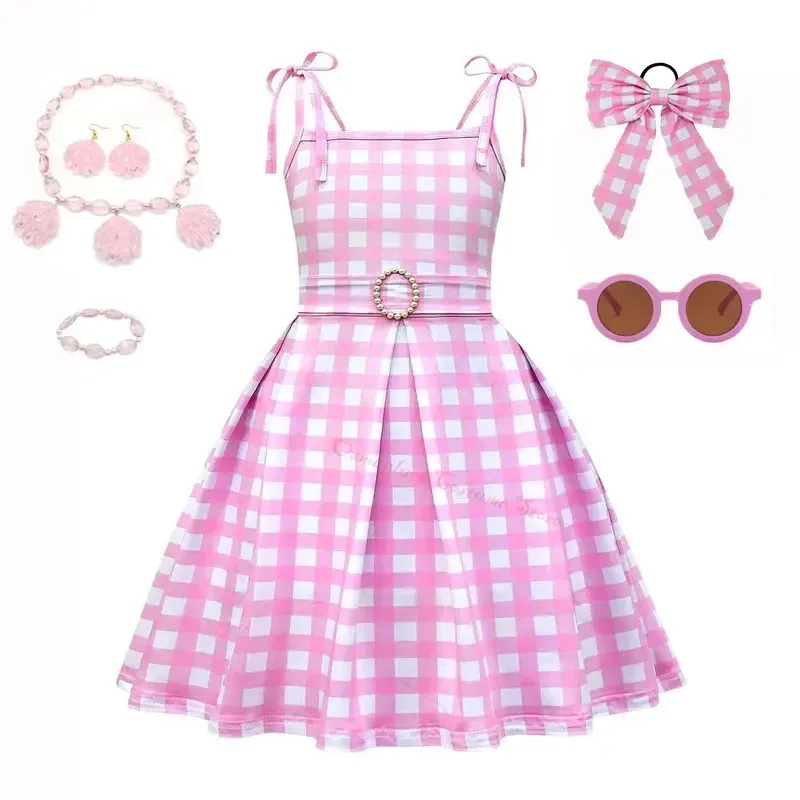 Costume cosplay per ragazze Barbier, gonna da spiaggia rosa platino, abito da spiaggia, festa di Halloween, spettacolo teatrale per bambini