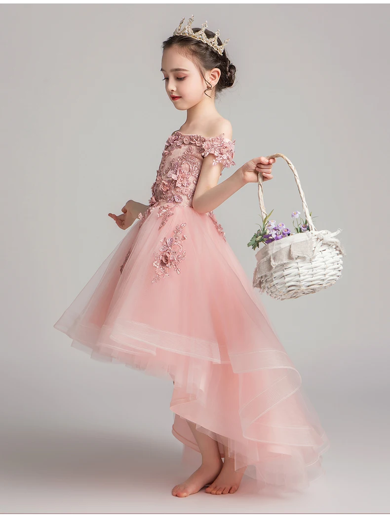 New Top Quality Kids Dresses For Wedding Dress Lace Embroider Party Dress For Christmas Baby Girls Birthday Princess Costumes