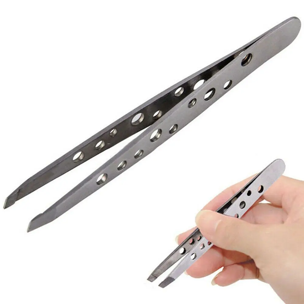 Professional Stainless Steel Makeup Tools Fashion Tweezers Threading Tweezers Eyebrow clip Bevel brow clip