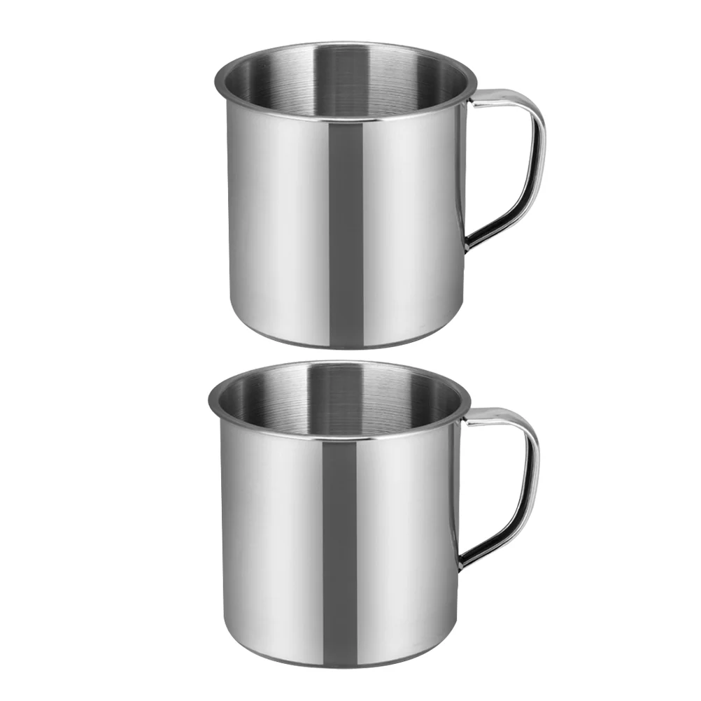 2 Pcs Stainless Steel Water Cup Know Mug Kindergarten Cups Small Coffee Student