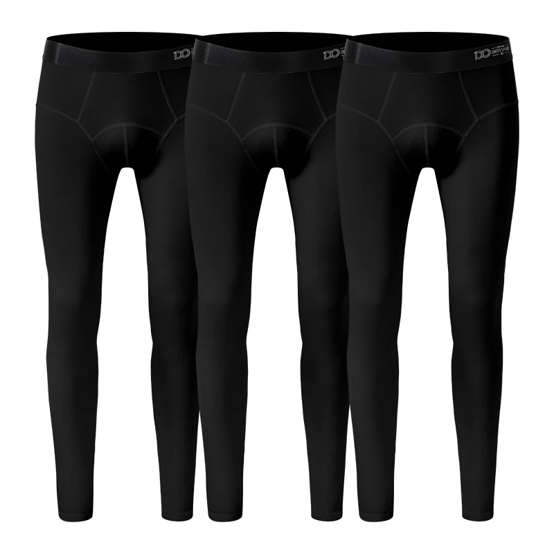 3PCS Men's autumn/winter leggings, slim fit, tight fitting, lined, warm pants, slim fit, 100 count cotton wool pants