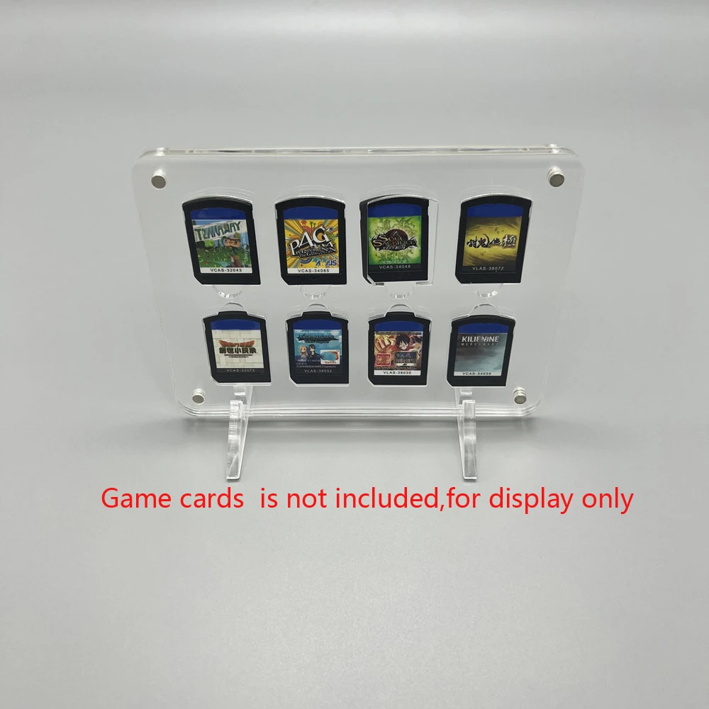 

High quality clear box For PSV game card box magnetic cover transparent acrylic game display storage box 8 Slot card Holder