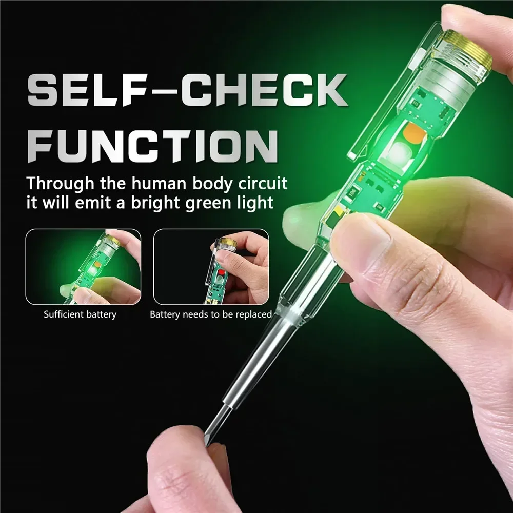 AC 100V-500V Pocket Pen Sensor Voltage Detector Tester Screwdriver Clip Test Pencil Test Pen Screwdriver AC Voltmeter 220V 110V