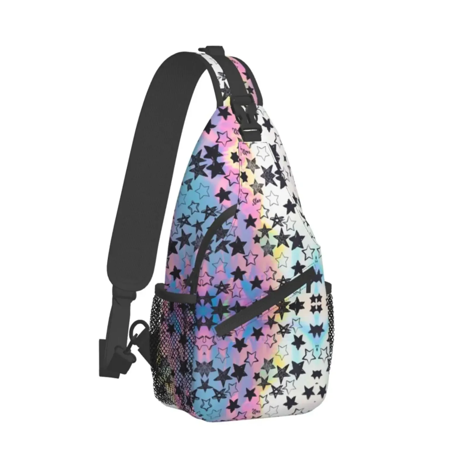 Gradual Color Sling Bag for Women Men Print Crossbody Shoulder Bags Casual Backpack Chest Bag Travel Hiking Outdoor