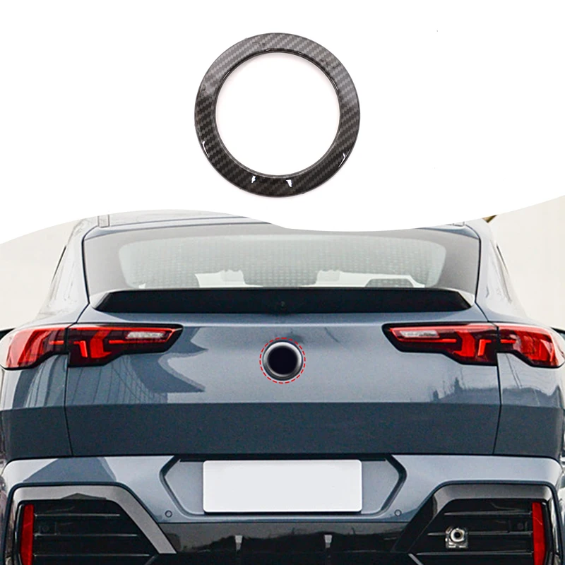 

For BMW X2 U10 2024 ABS carbon fiber car rear car logo decorative ring sticker car exterior decoration protection accessories