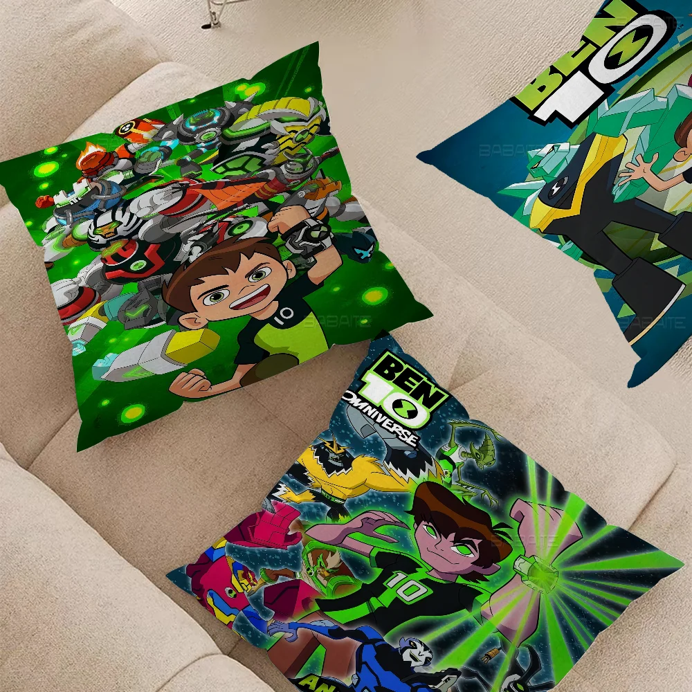 

Cartoon B-Ben 10 Cool Office Cushion Pillowcase Car Cushion Cover45X45CM Lumbar Pillowcase Sofa Pillowcover