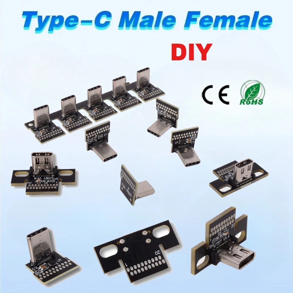 DIY FPC FPV USB 2.0 3.1 3.2 Type-C Connectors USB-C Male Female USB Type C Built-in C Socket Adapter For Handheld Gimbal Monitor